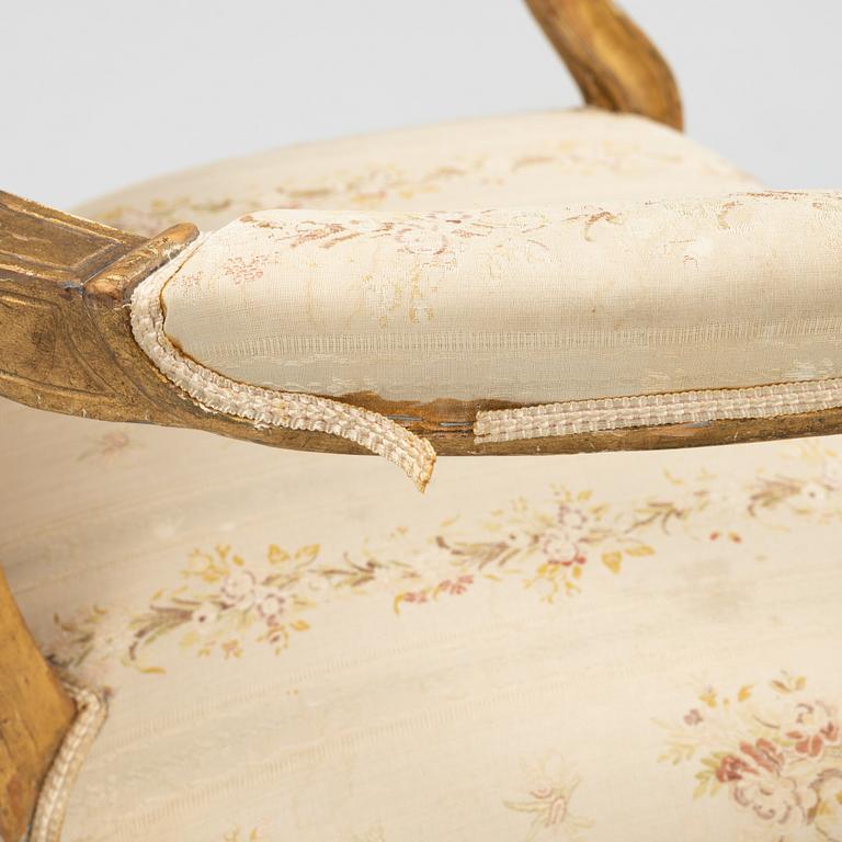 A Gustavian armchair, second half of the 19th Century.