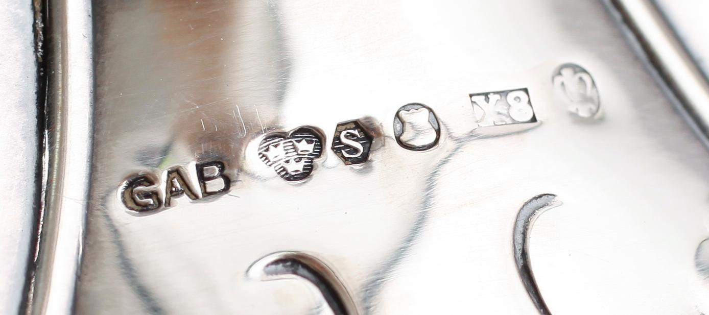 LJUSSTAKAR, 1 par, silver, GAB, Stockholm 1948.