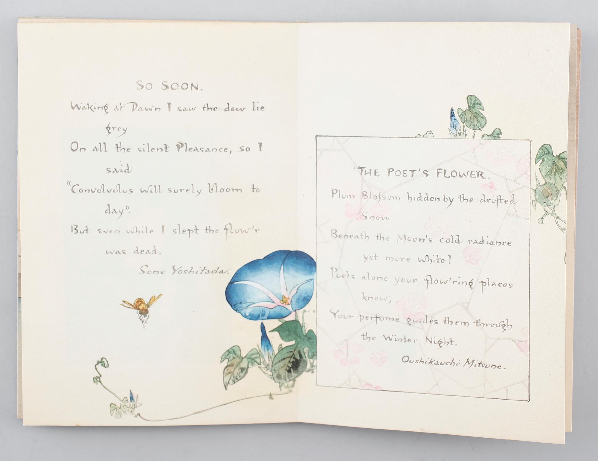 BÖCKER, 3 vol, "Sword and blossom Poems from the Japanese" T. Hasegawa Publisher, Tokyo, 1910.