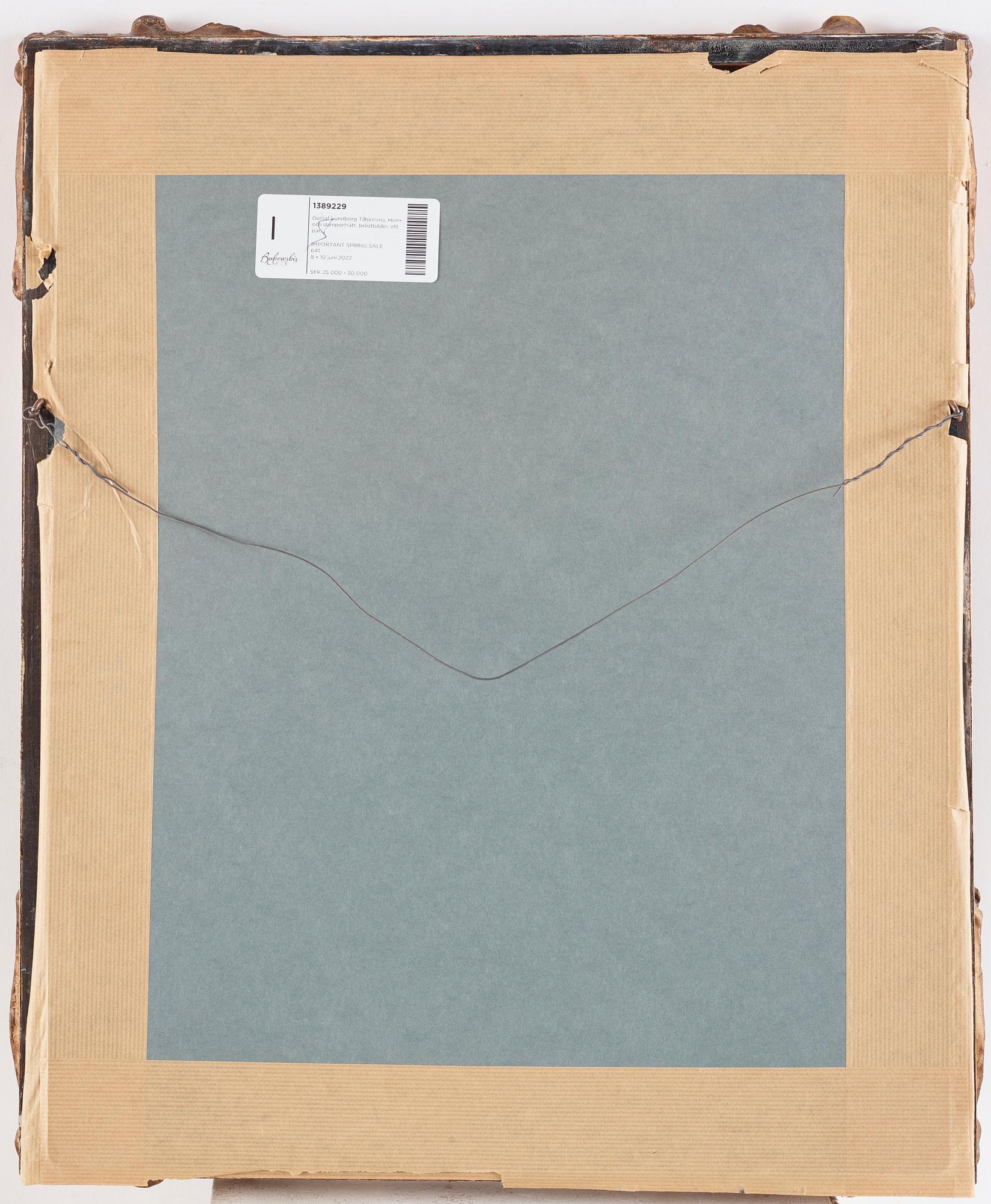 Gustaf Lundberg Tillskrivna, Herr- och damporträtt, bröstbilder, ett par.