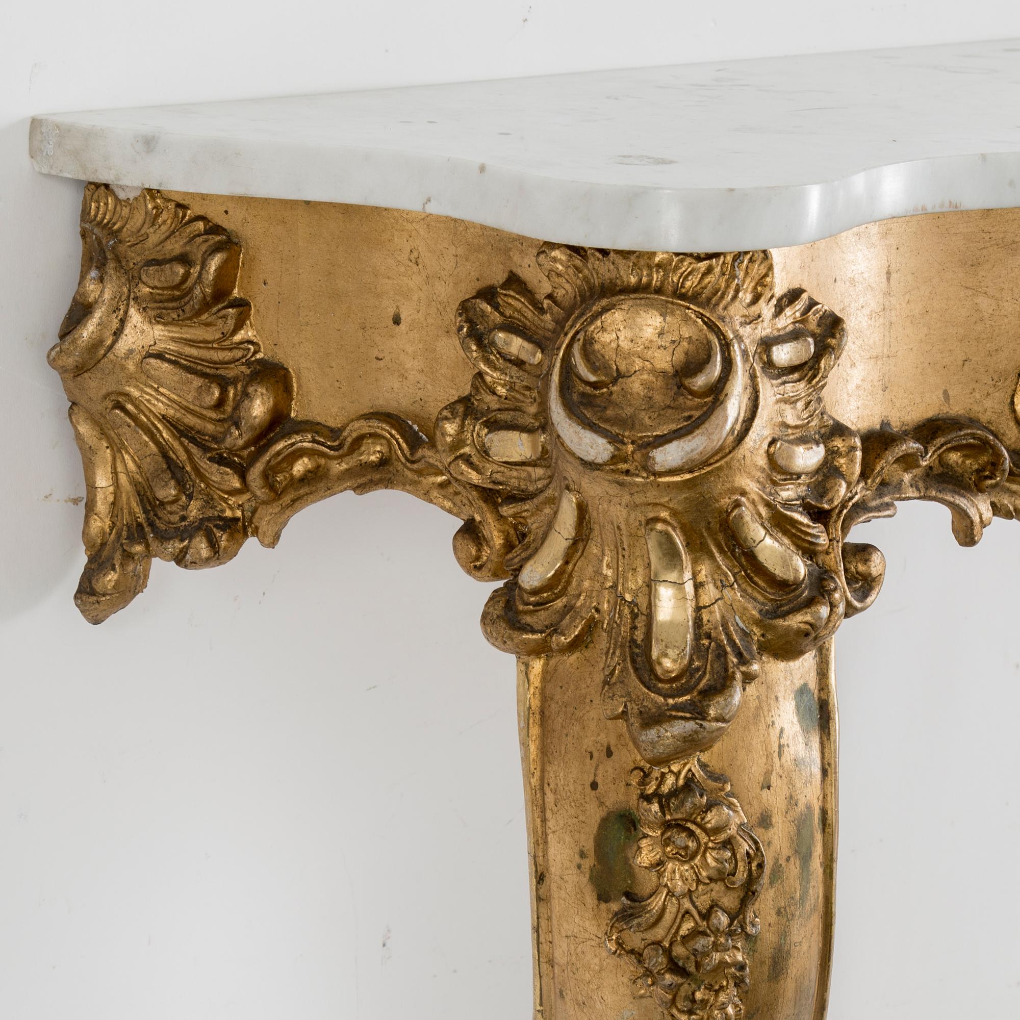 A mirror and console table, second half 20th century.