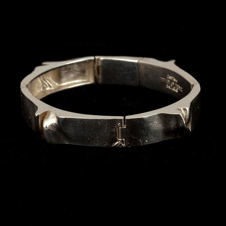 ARMBAND och RING, silver, "Ceras" och "I Magman", Björn Weckström Lapponia 1969.