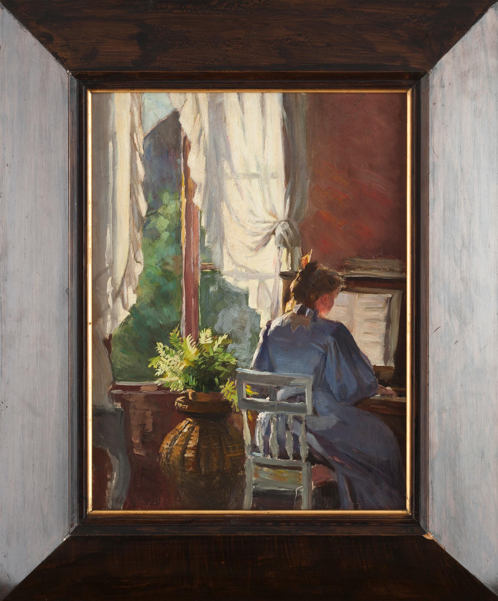 EMMA SPARRE, olja på pannå, ej signerad.