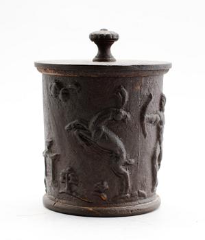 TOBAKSBURK, gjutjärn, Carl Elmberg, Näfveqvarns Bruk.