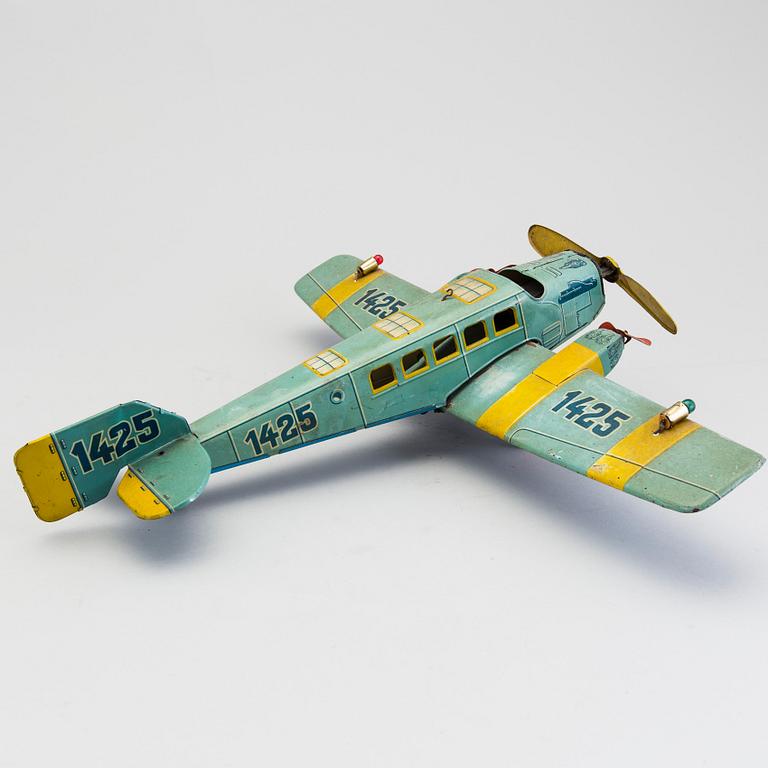 A tinplate Tipp & Co airplane, Germany, 1930s.