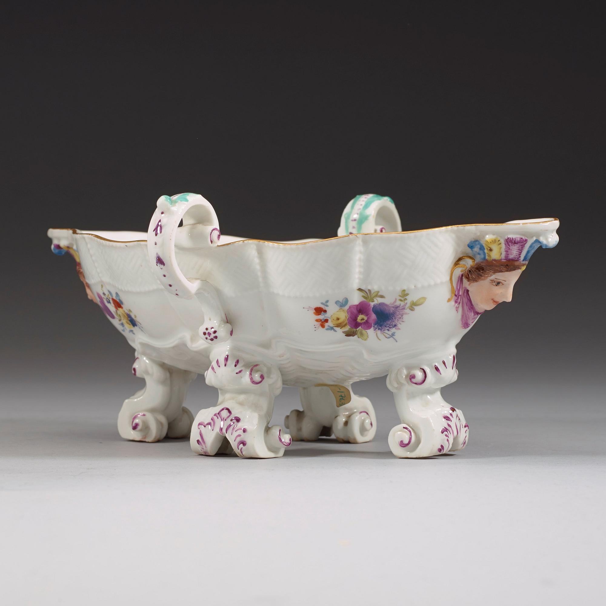 A large Meissen sauce boat, 18th Century.