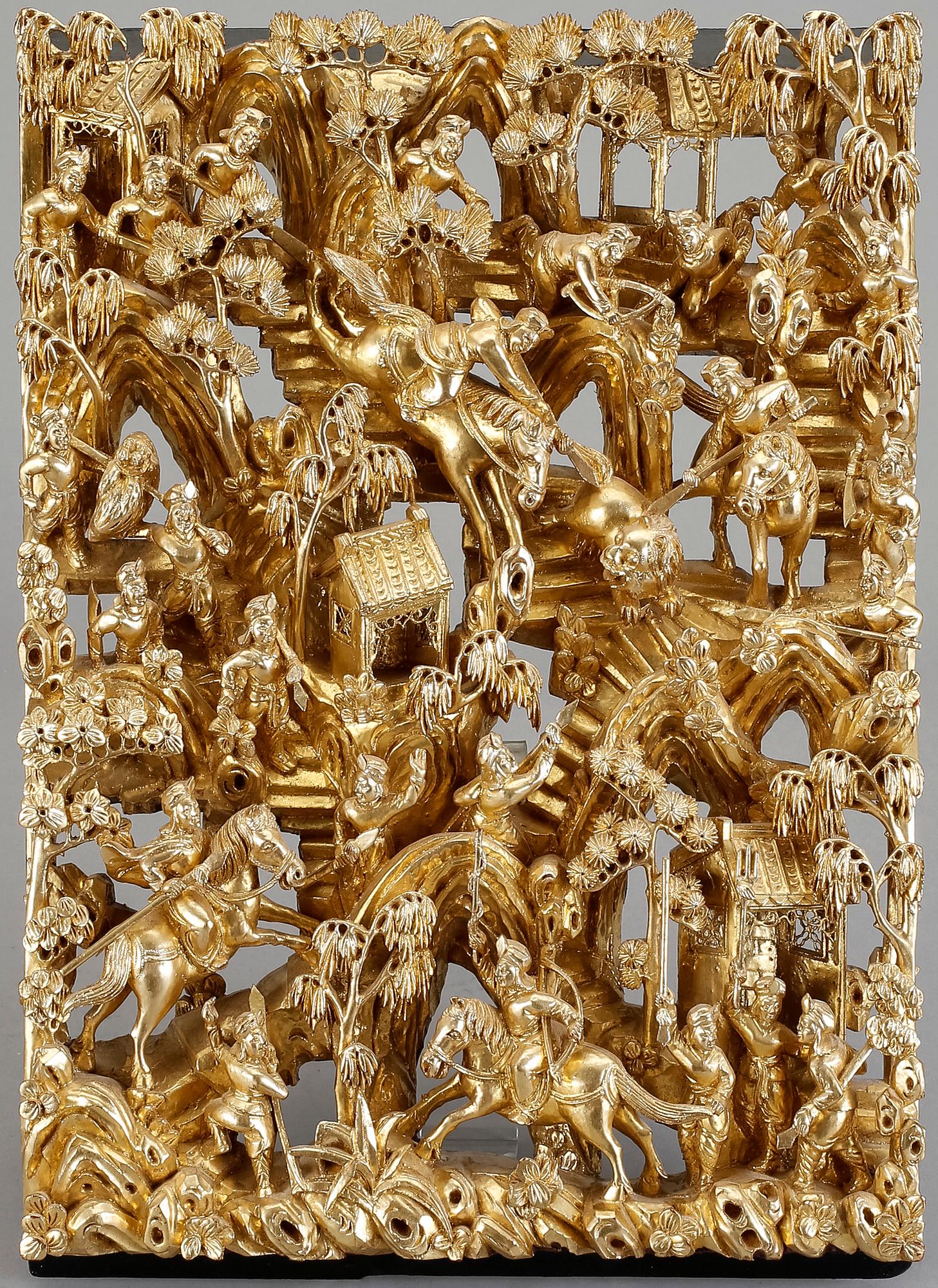 DEKORRELIEF, trä, orientalisk, 1900-tal.