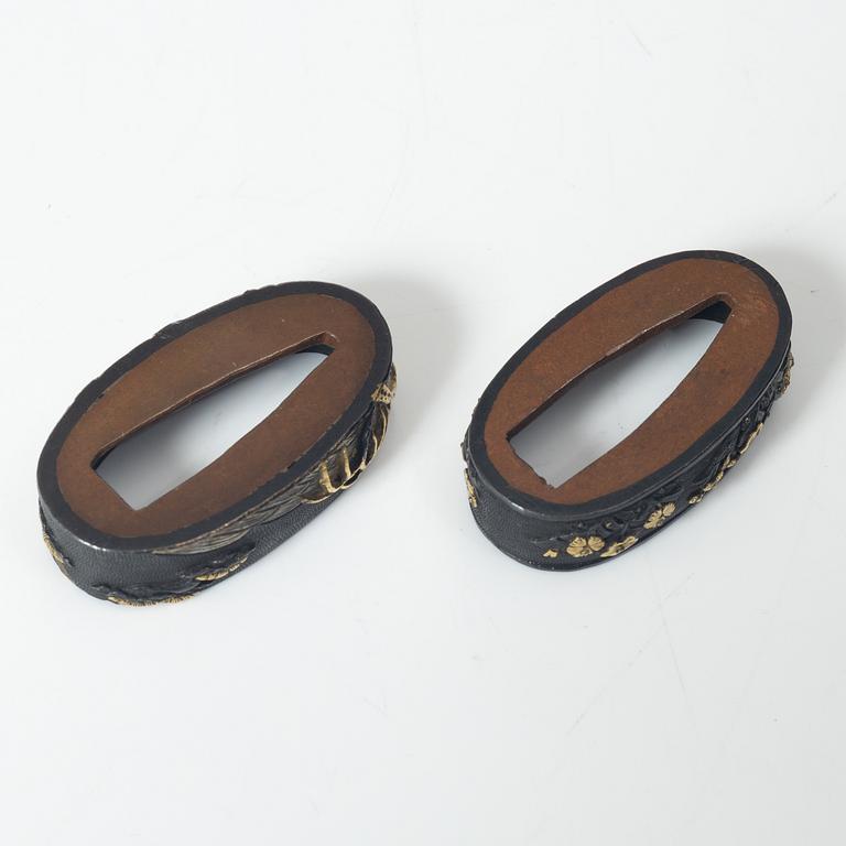 Fuchi och kashira, två par, Japan, Meji.