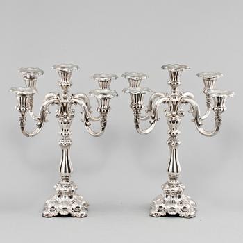 KANDELABRAR, ett par, silver, CG Hallberg, Stockholm, 1933.