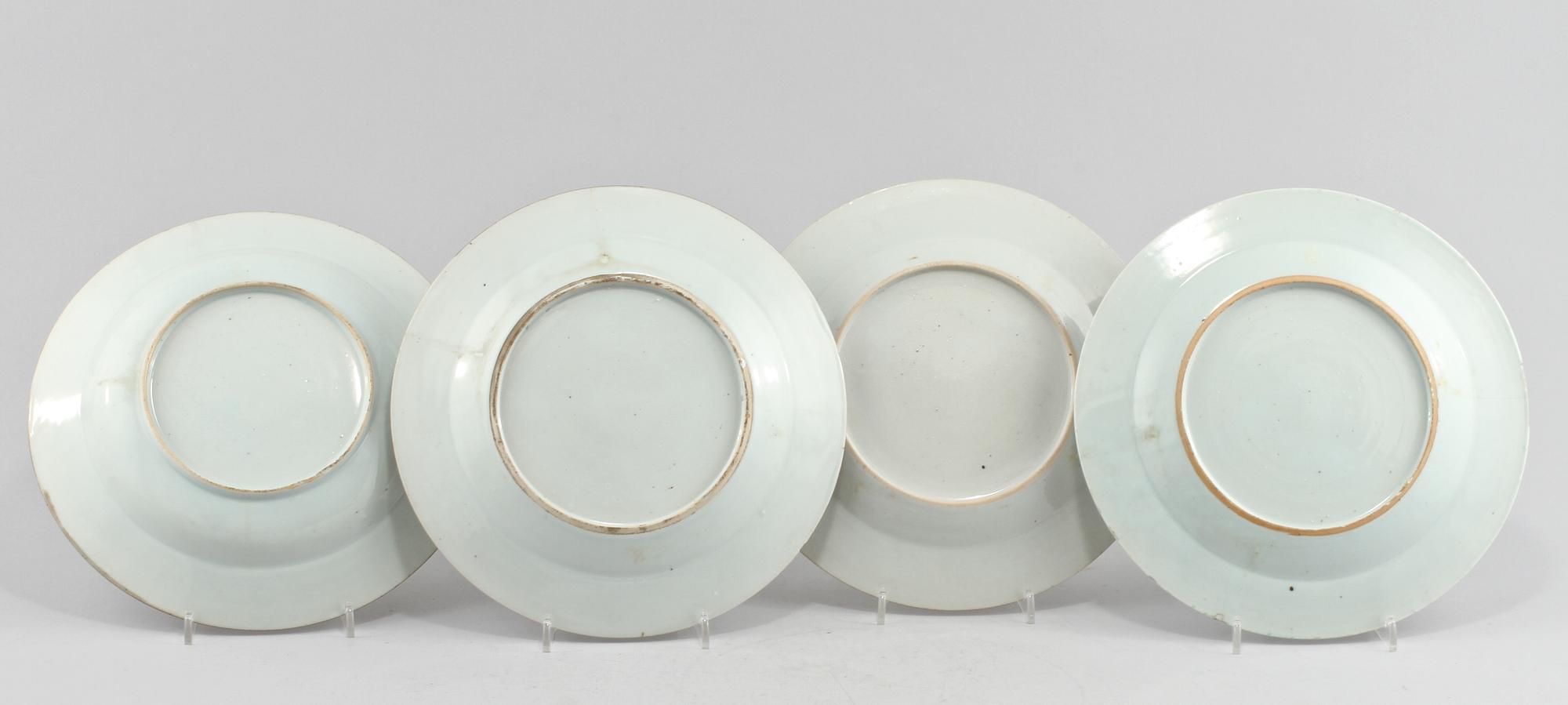 TALLRIKAR, 4 st, porslin, Kina, 1700-tal.