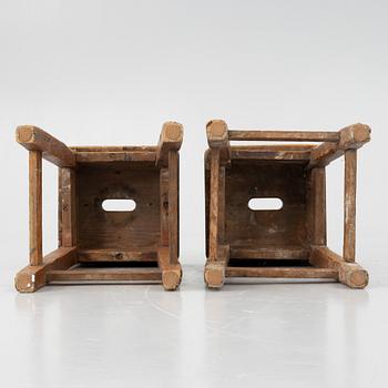 Stools, a pair, Technical School, 1930s.
