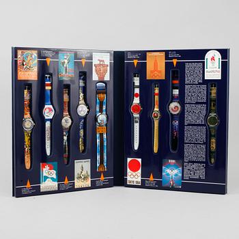 ARMBANDSUR, 9 st, "Swatch Historical Olympic Games Collection", Swatch, numrerad 4100/9999, 1995.