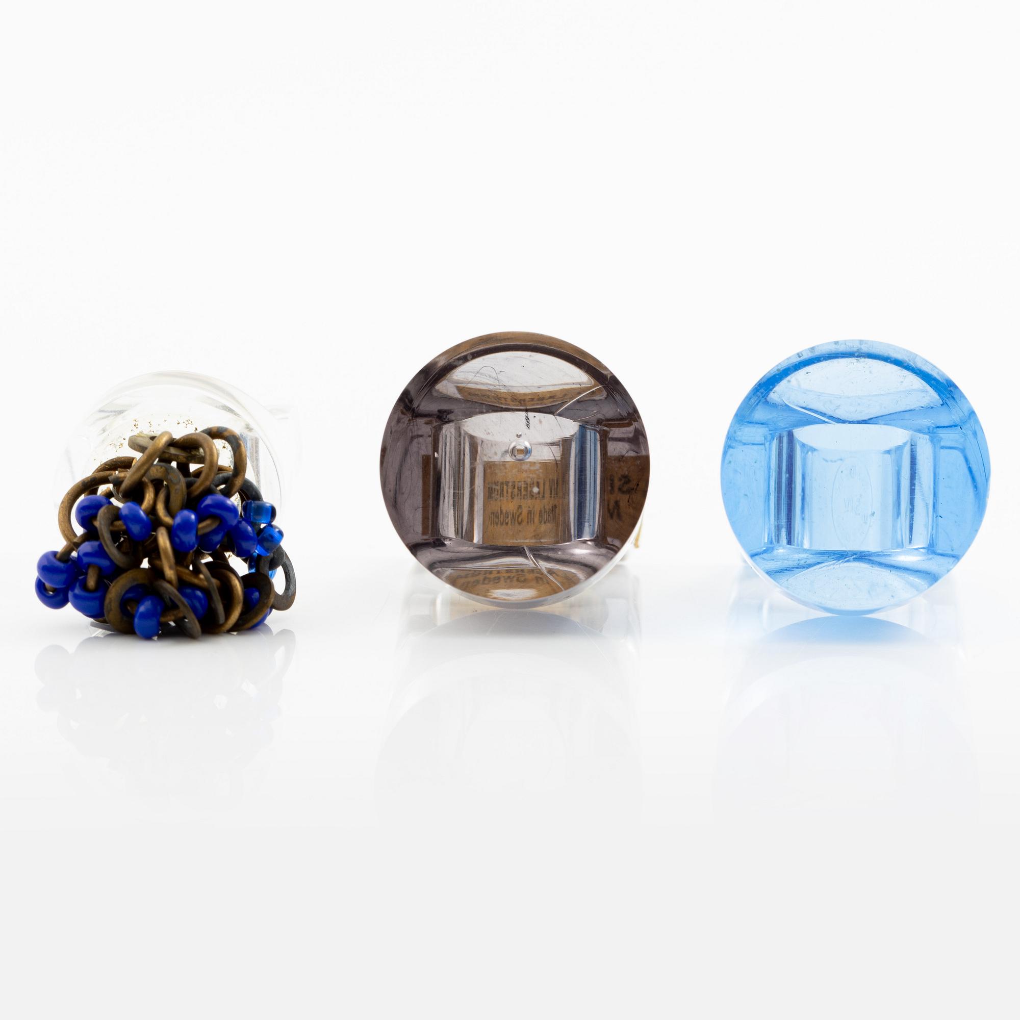 Siv Lagerström, three acrylic rings, 1970s.