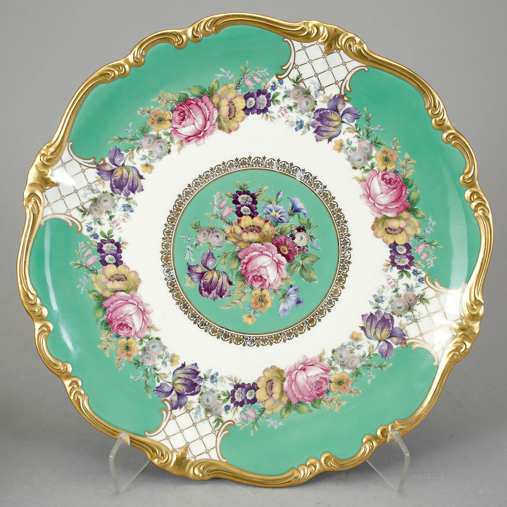 SKÅL på FOT samt FAT, porslin, "Pompadour", Rosenthal, Königsberg, Tyskland, 1900-talets mitt.