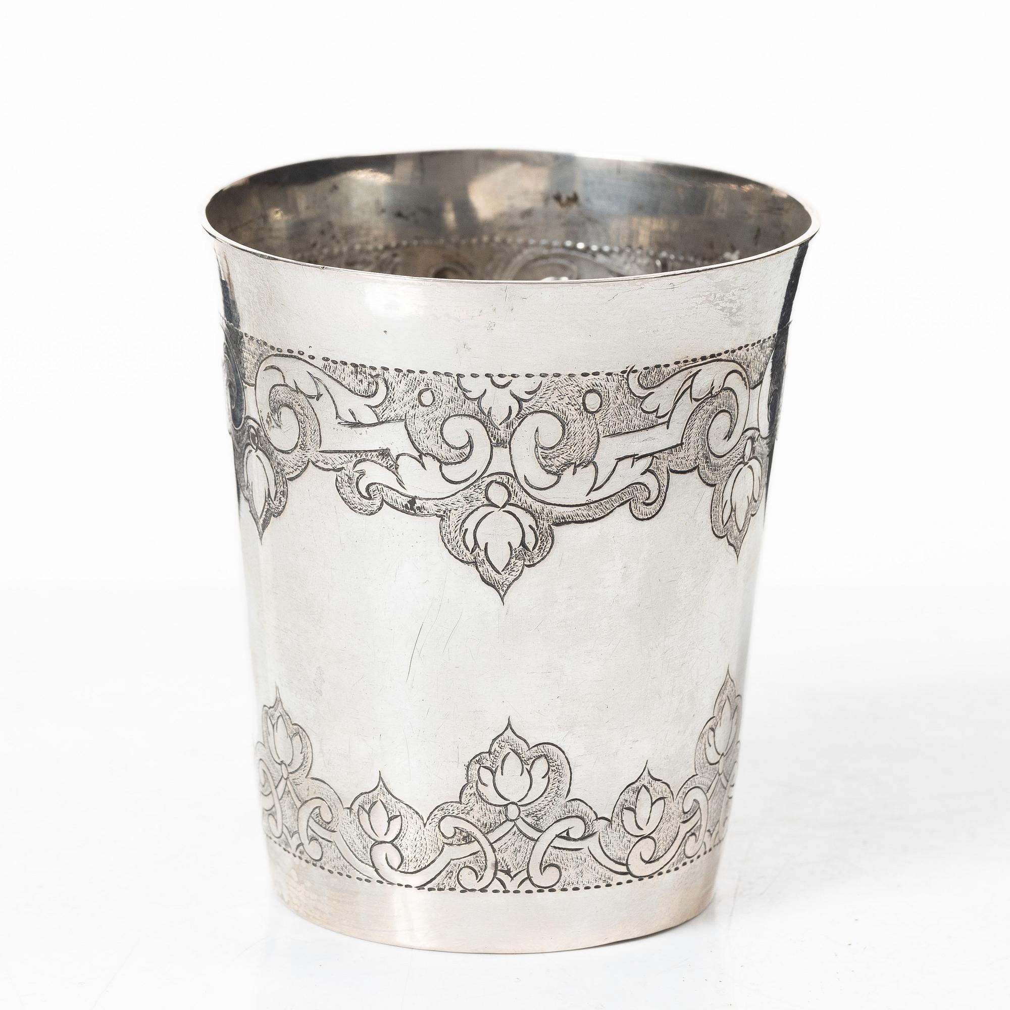 A Baroque silver beaker, first half of the 18th Century.