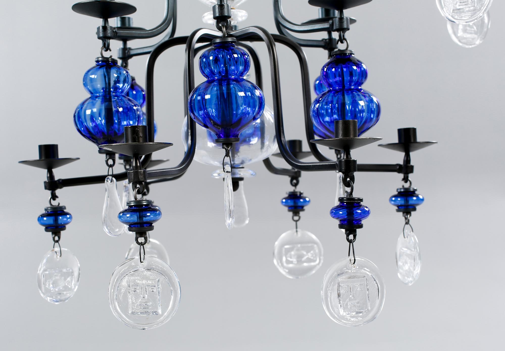 A chandelier by Erik Höglund for Boda, second half of the 20th century, hight 90 cm.