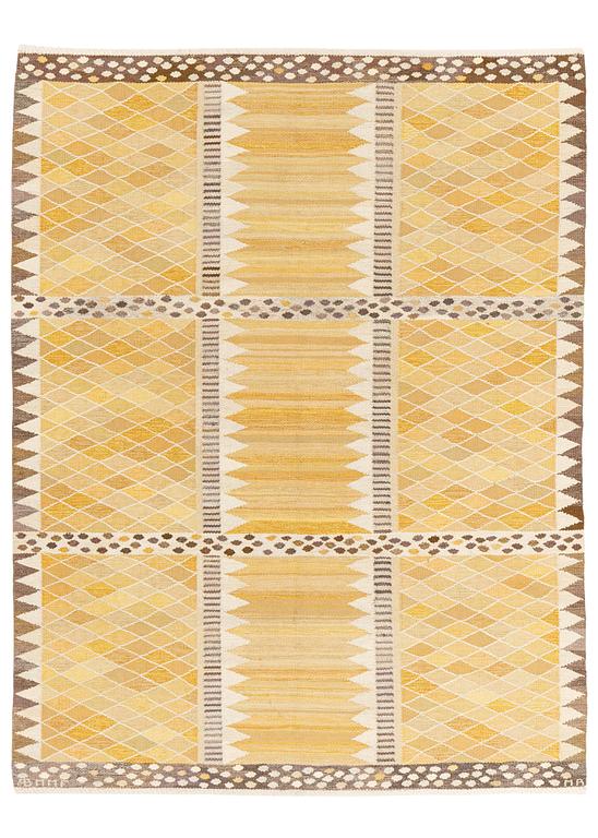 Marianne Richter, a carpet,  "Josefina gul", tapestry weave, ca 227 x 174 m, signed AB MMF MR.