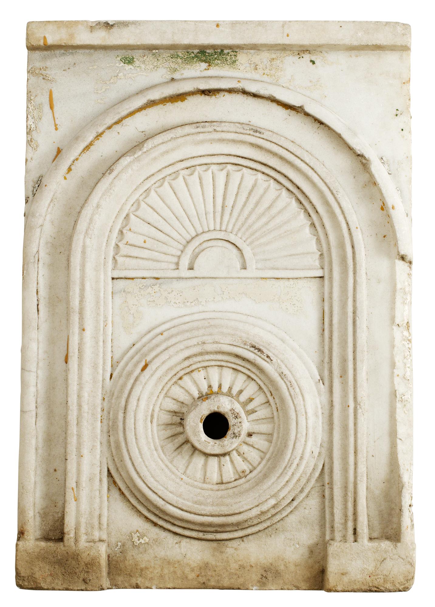 FONTÄNDEL,vit  marmor. 1700-tal ev äldre. Inköpt i Turkiet på 1960-talet.