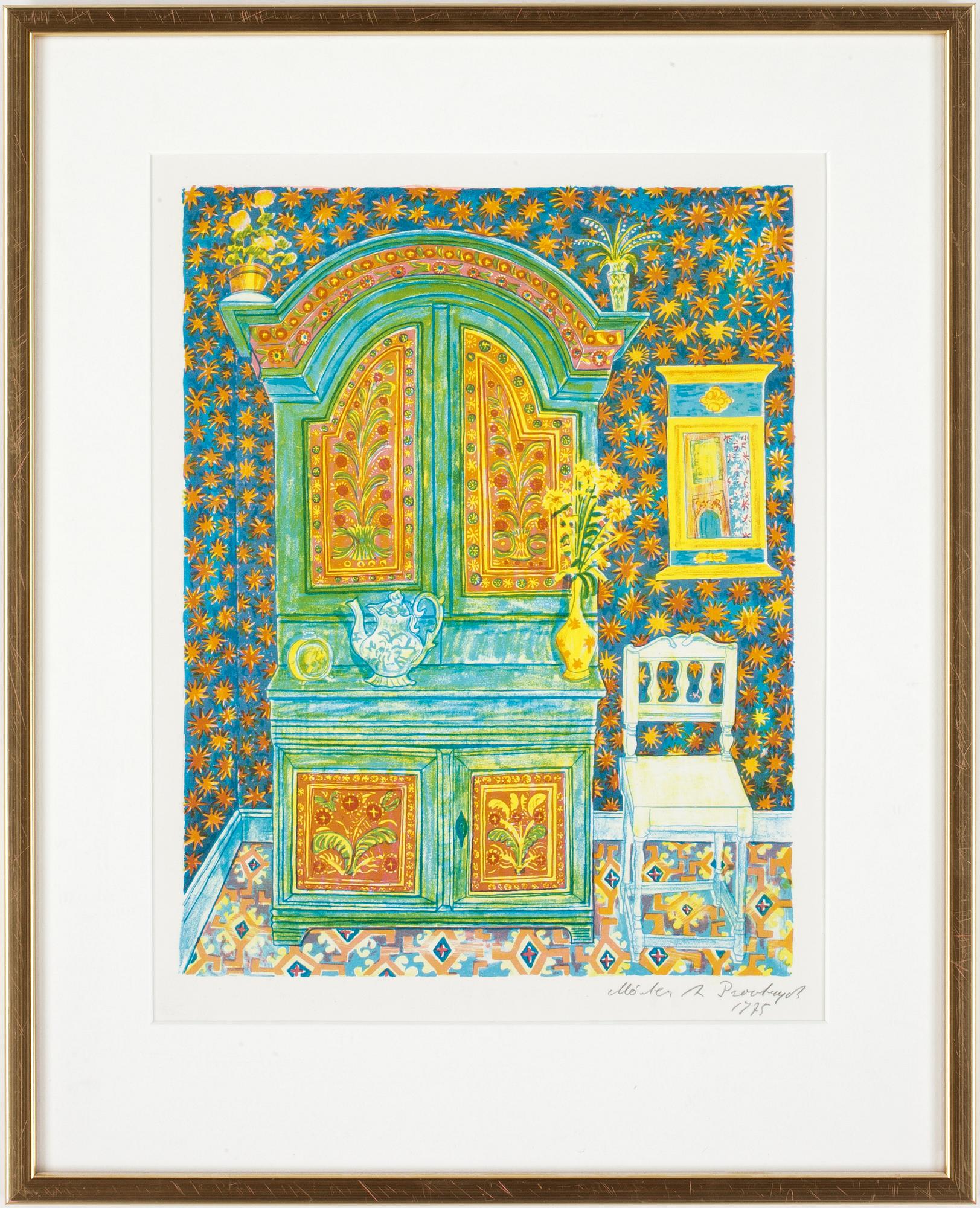 MÅRTEN ANDERSSON, färglitografi, provtryck, sign o dat 1975.