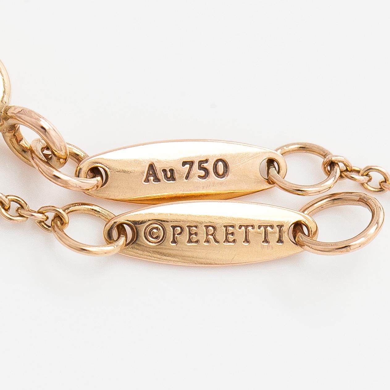 Tiffany & Co, an 18K gold 'Diamonds by the Yard' bracelet with a brilliant-cut diamond.