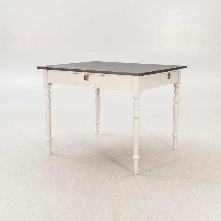 A painted working table later part of the 19th century.