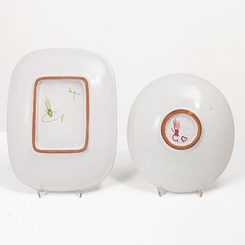 Gustavsberg, a vase, bowl and dish, Gustavsberg Studio.