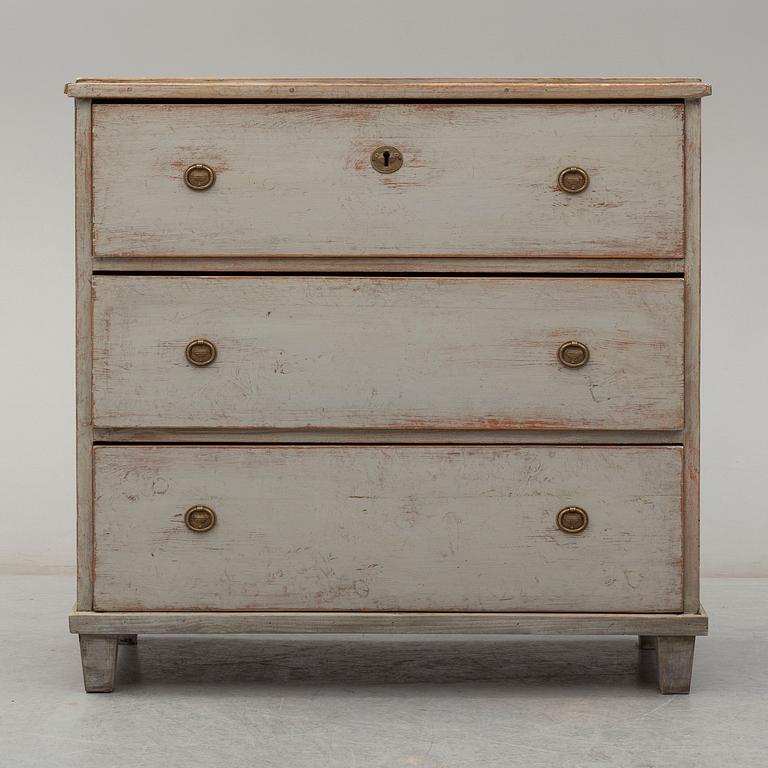 A mid 19th century painted chest of drawers.