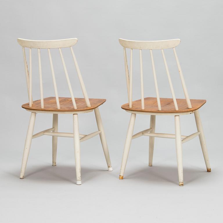 Ilmari Tapiovaara, stolar, 4 st, "Fanett", tillverkare Asko 1900-talets mitt.