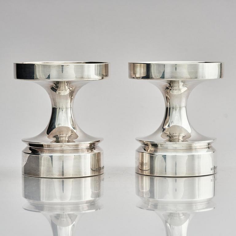 Eric Löfman, a pair of silver candlesticks, MGAB, Uppsala, Sweden, 1976.
