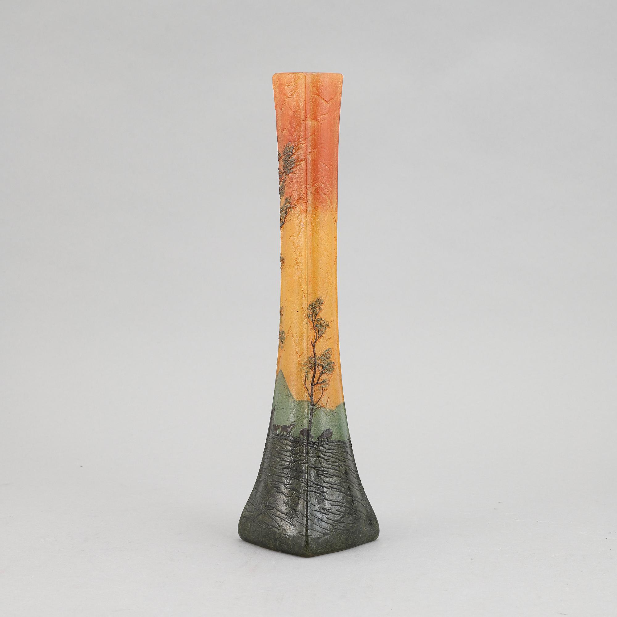 Legras & Cie, an Art Noveau glass vase, Saint-Denis, France.