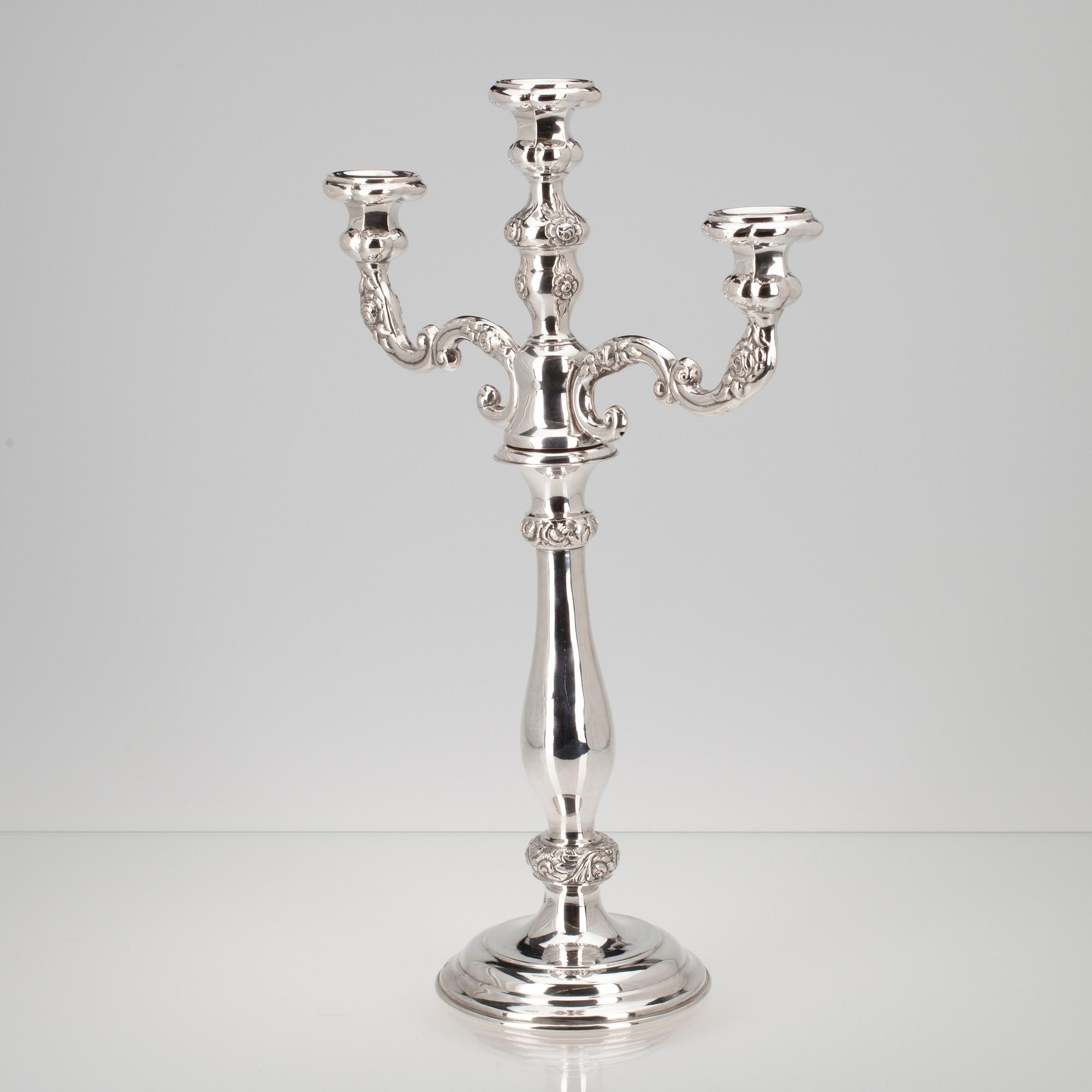 KANDELABER, 13L silver. Österrike-Ungern 1852. Vikt 652 g.