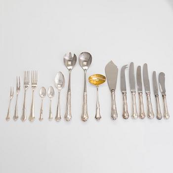 An 88-piece set of 'Chippendale' silver cutlery, Finnish marks and Finnish import marks 1963-1991.