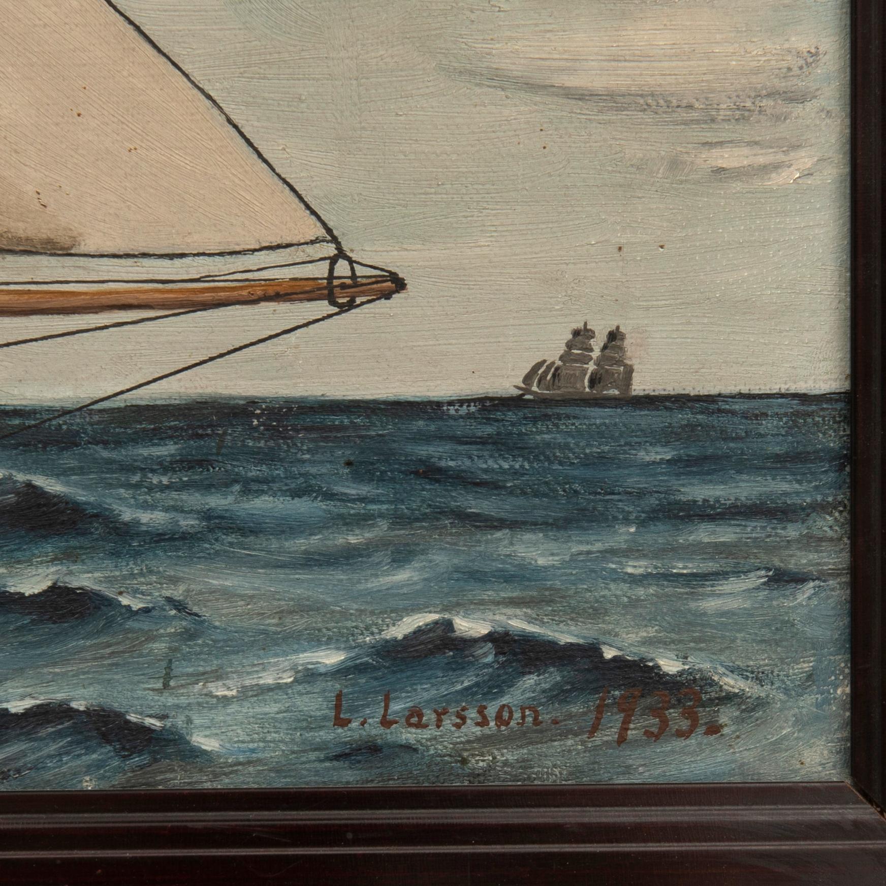 Unknown artist 20th century, "The ship Belöningen, Brantevik".