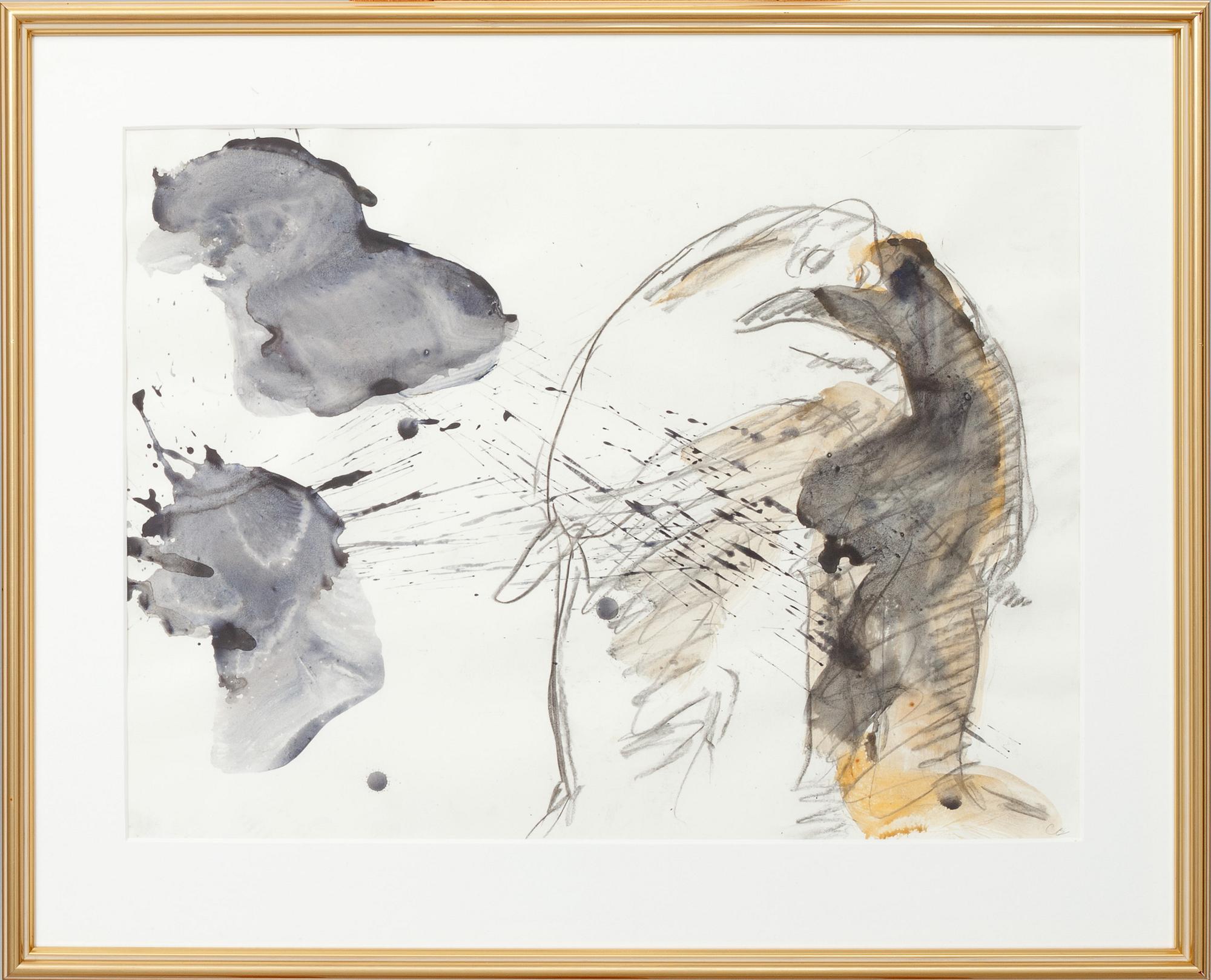 CLAES EKLUND, blandteknik, monogramsign.