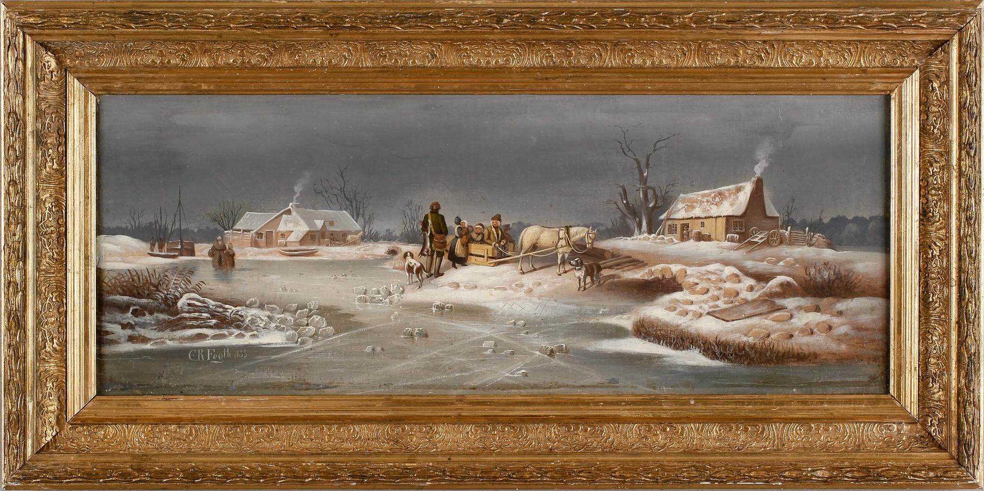C R FEGTH, olja på duk, signerad och daterad, Norge 1855.