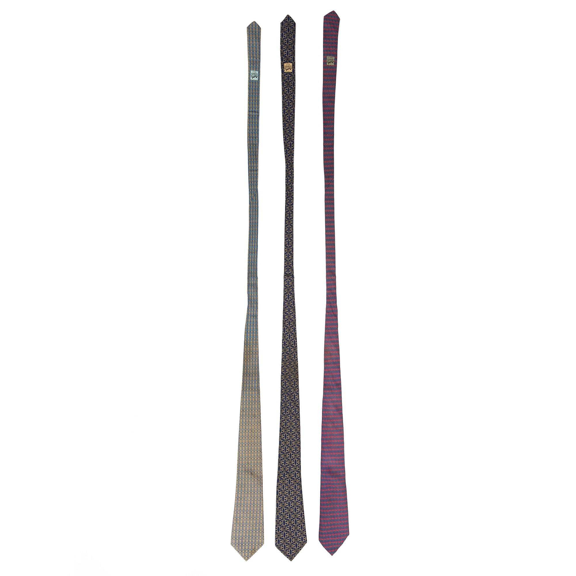HERMÈS, three silk ties.