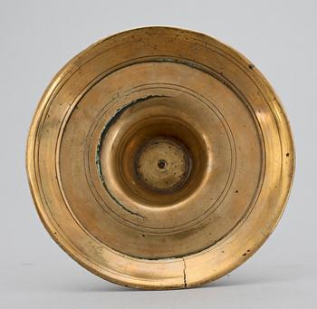 LJUSSTAKE, mässing, barock, 1600-tal.