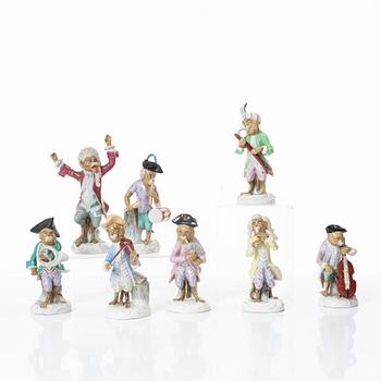 Figurines, 8 pcs, porcelain, Germany, 19th century.