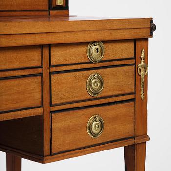 A presumably German Louis XVI mahogany desk, late 18th century.