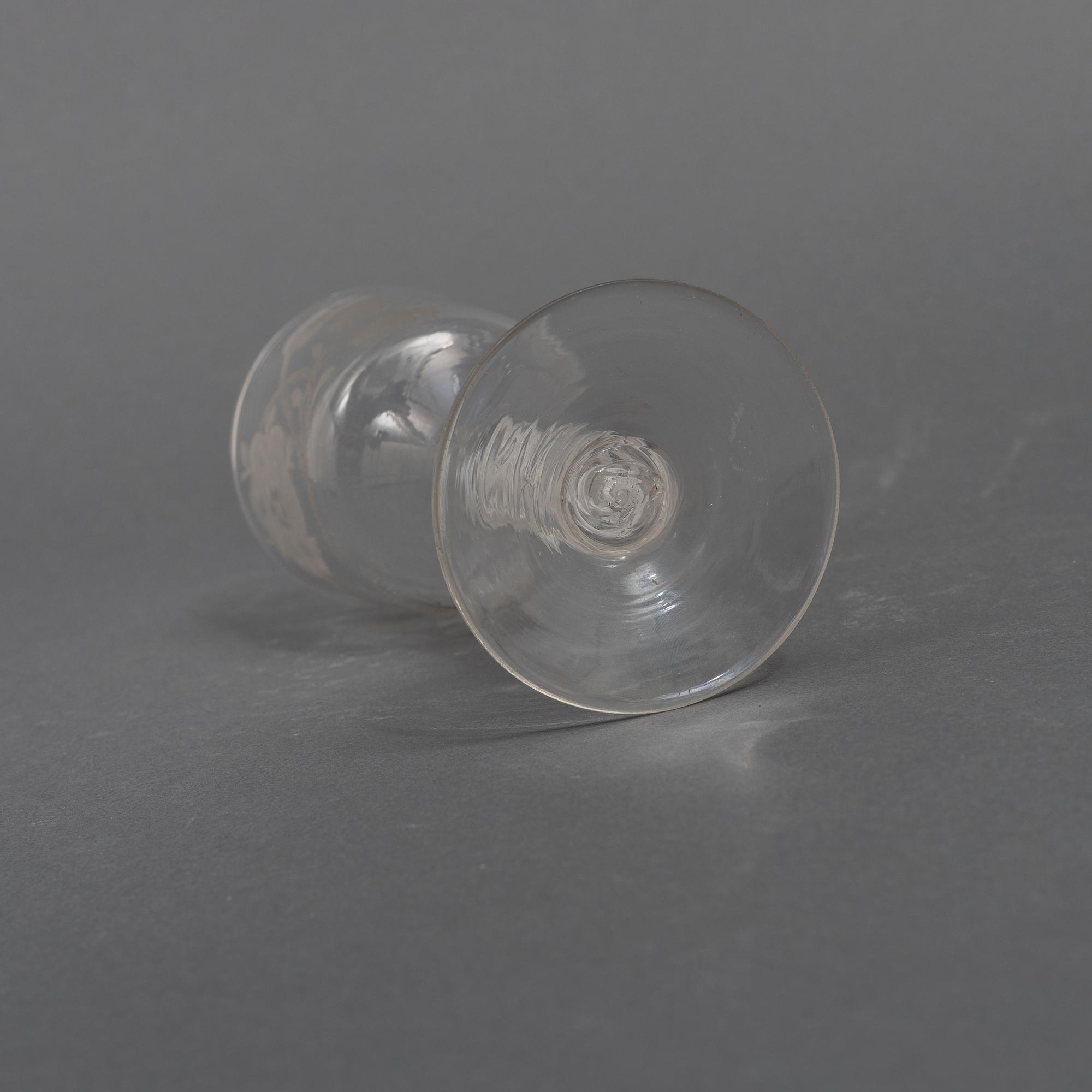 An Anglo-Irish 18th century wine glass.