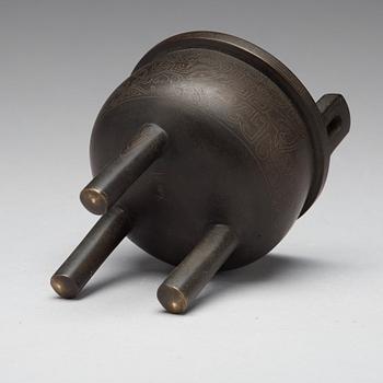 RÖKELSEKAR, brons. Qingdynastin, 1800-tal.