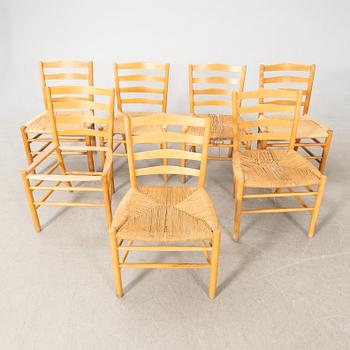 Kaare Klint, chairs, 6 +1 pcs, "The Church Chair", Denmark, second half of the 20th century.