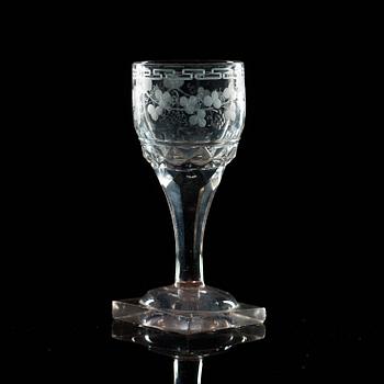 LIKÖRGLAS, sex stycken. Tyskland, Empire 1810-20.