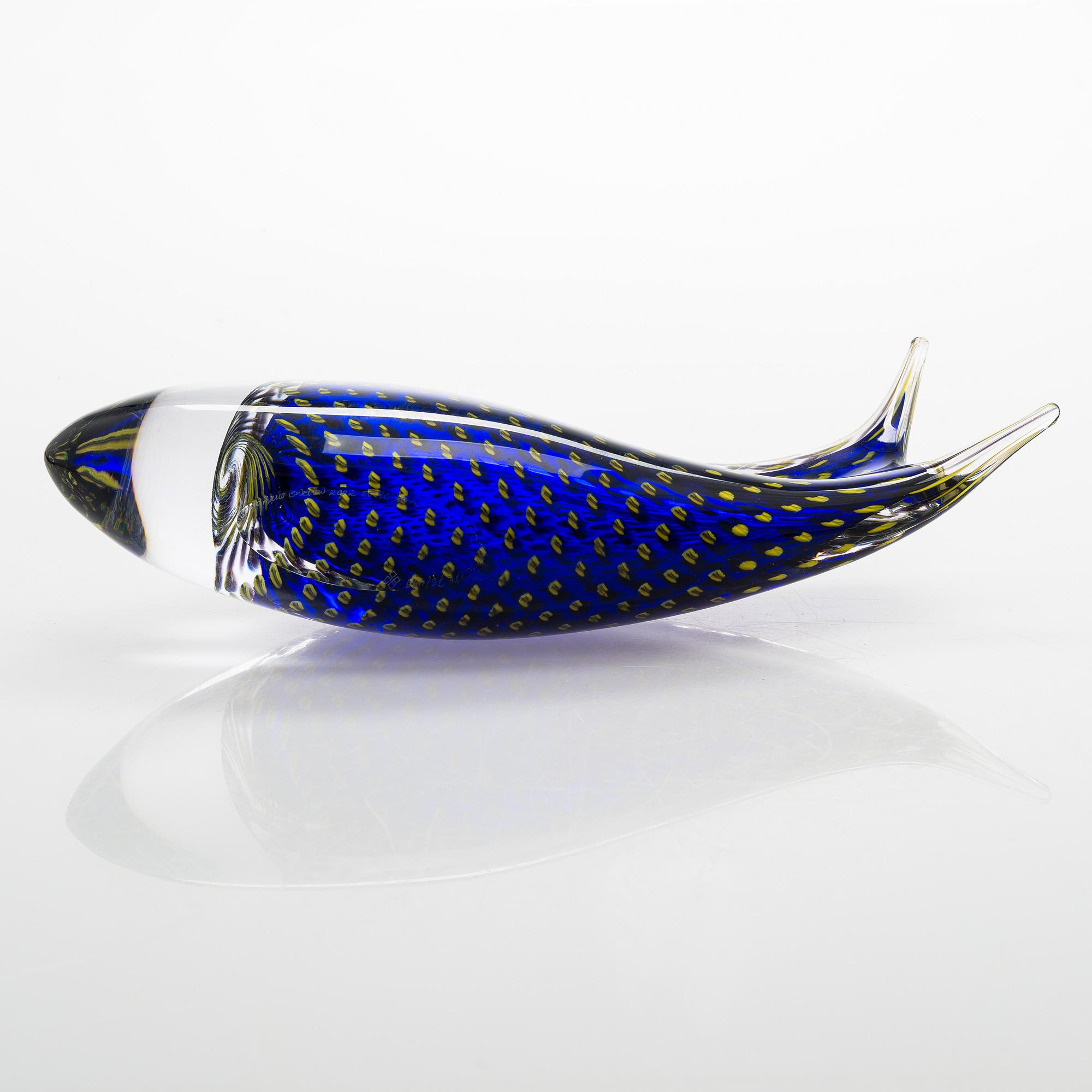 Skulptur, glas, signerad, formgivare Hanne Dreutler, glasblåsare Arthur Zirnsack, Studio Åhus 2002.