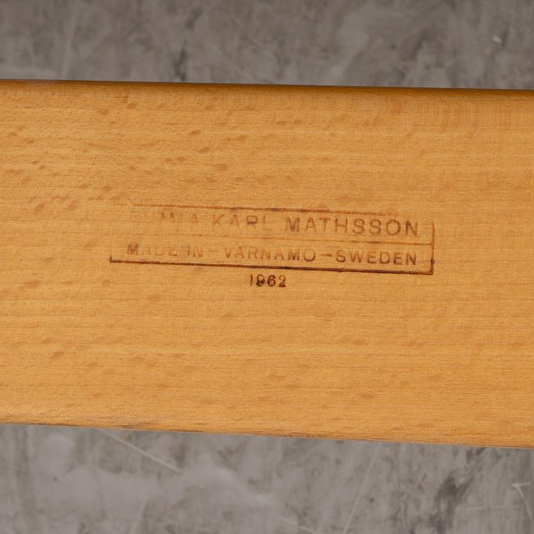 Bruno Mathsson, fåtöljer, ett par, "Eva",  Firma Karl Mathsson, Värnamo 1962.