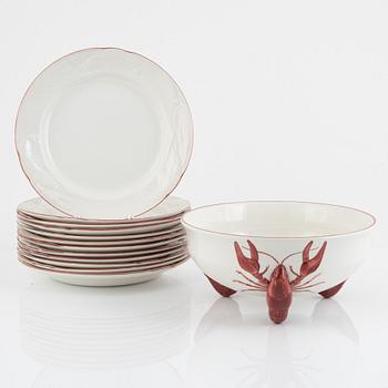 A 12-piece ceramic crayfish service, Rörstrand, second half of the 20th Century.