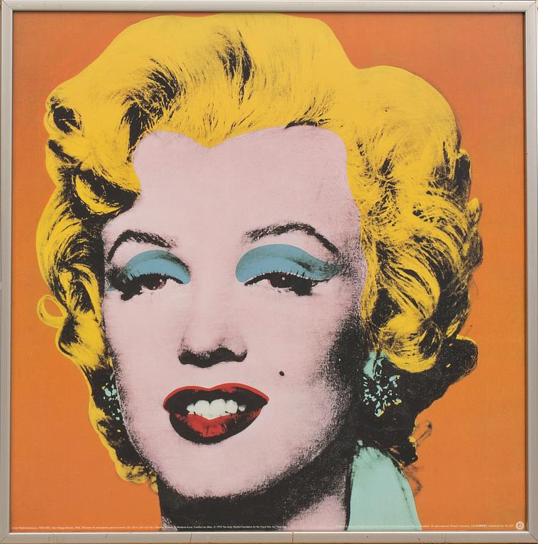 ANDY WARHOL, after, offset lithograph/poster,"Marilyn Monroe", 1995. "Published by the Neuses Publishing Company, NY.