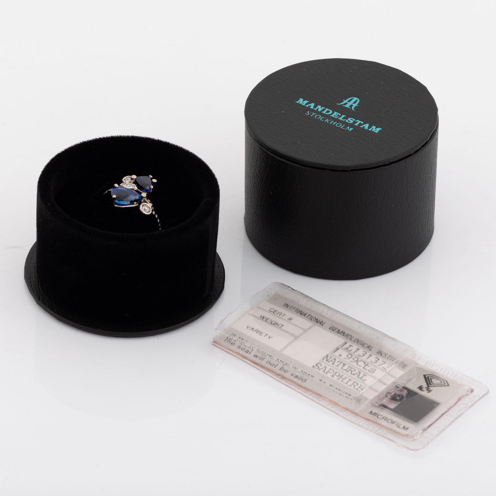 Sapphire and brilliant cut diamond ring.