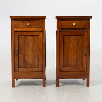 Bedside tables, a pair, first half of the 20th century.