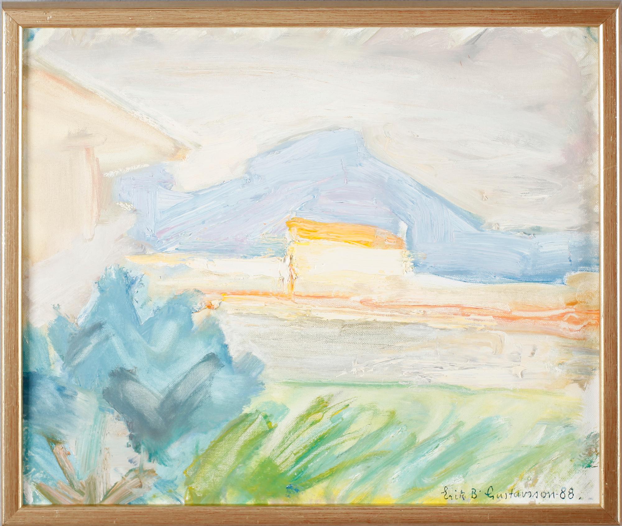 ERIK B GUSTAVSSON, olja på pannå, signerad och daterad 88.